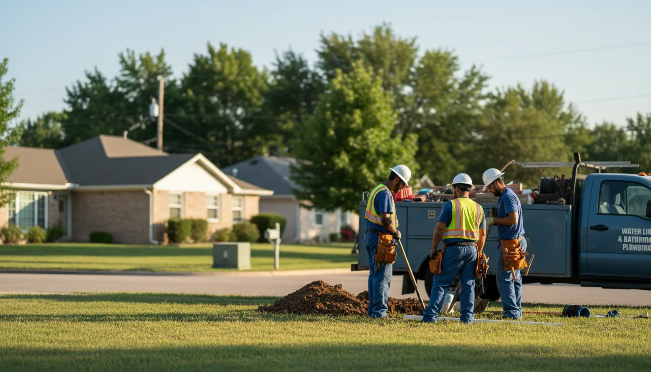 Residential water line and bathroom plumbing service in Ogden, AR